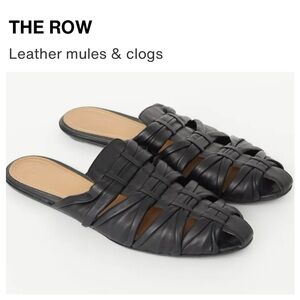 THE ROW Women’s Black Lattice Capri knotted Design Leather Slip On Mules